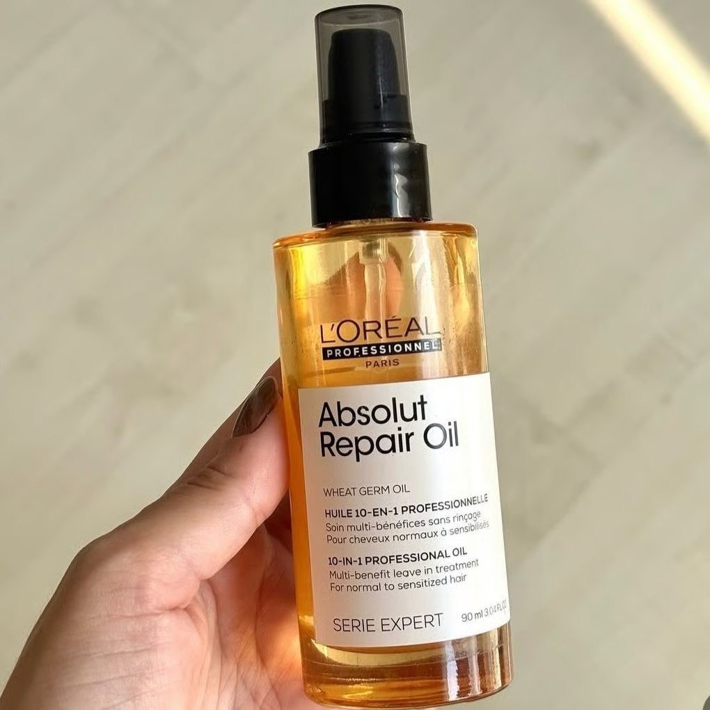 Professionnel Óleo 10 em 1 Absolut Repair Multi-benefícios para cabelos secos e danificados Repara e Promove Brilho Com Gold Quinoa e Proteínas 90ml