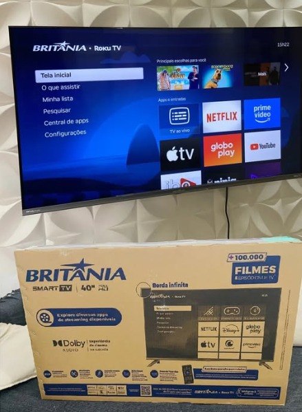 Smart Tv 40'' Britânia Btv40m9gr2cgb Roku Led Dolby Audio