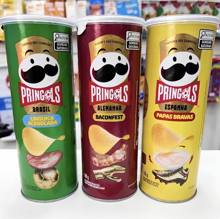 Salgadinho Batata Frita Pringles Tripack Festa do Futebol 322g