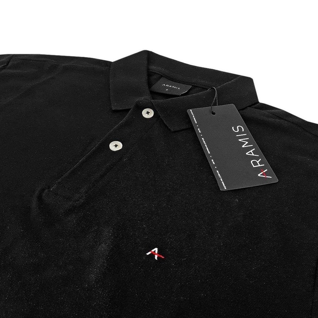 Polo Aramis Masculina Piquet Lisa Light Icon Preta Original