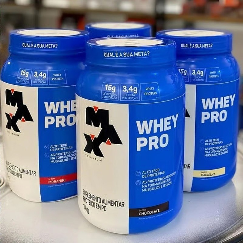 Max Titanium Whey Pro Pote 1kg Sabor Baunilha