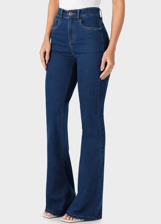 Malwee - Calça Azul Índigo Feminina Flare Flex Jeans