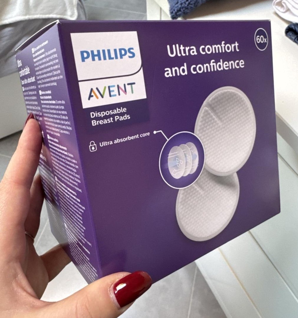 Absorventes Descartáveis para Seios Philips Avent | Ultra Absorção, Antivazamento e Toque Suave para Amamentação - 60 Unidades