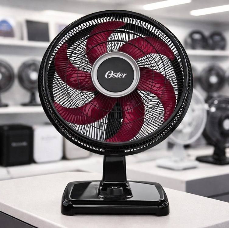 Ventilador Oster Power Fresh 2 em 1, 110V, Preto/Vermelho, 140W, OVTR481