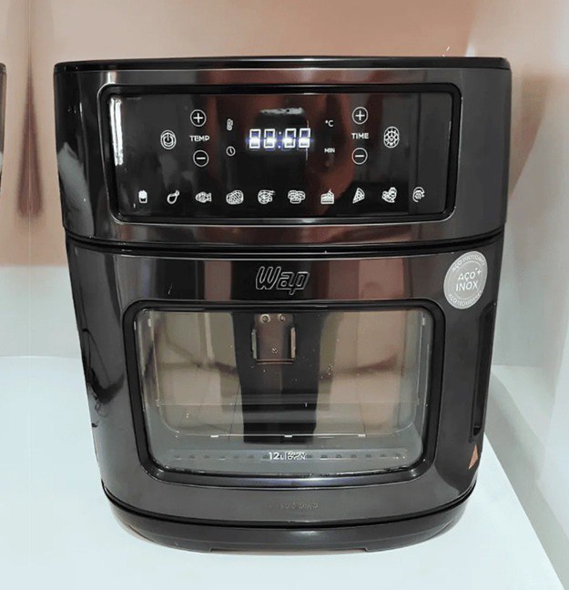 Fritadeira WAP Air Fryer Oven Painel Touch Digital 12 Litros Antiaderente BLACK INOX - 110v