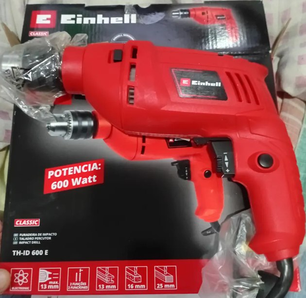 Furadeira de Impacto Einhell Th-id 600W  e mandril de 13mm 3000rpm - 110v