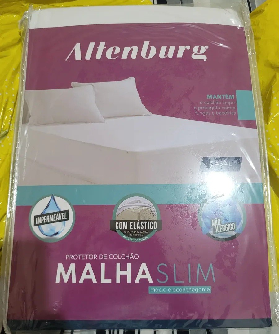 Protetor De Colchão Altenburg Impermeável Malha Slim Casal Branco Liso
