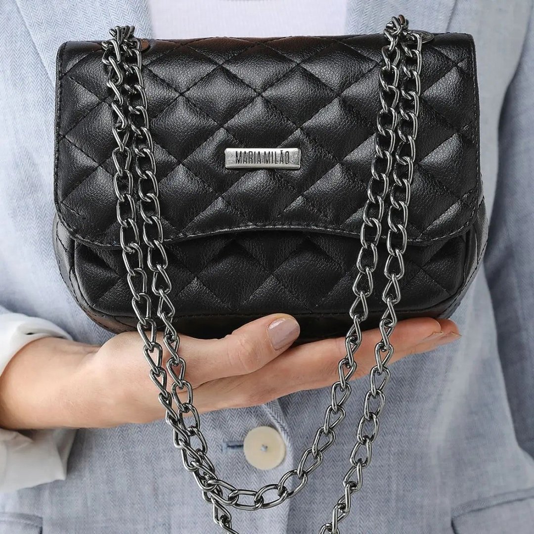 Bolsa Feminina Pequena Média Ombro Corrente Transversal Tiracolo Casual Couro PU