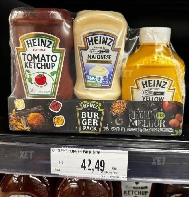 Heinz Pack Hamburguer Ketchup 397G + Maionese 215G + Mostarda 255gG