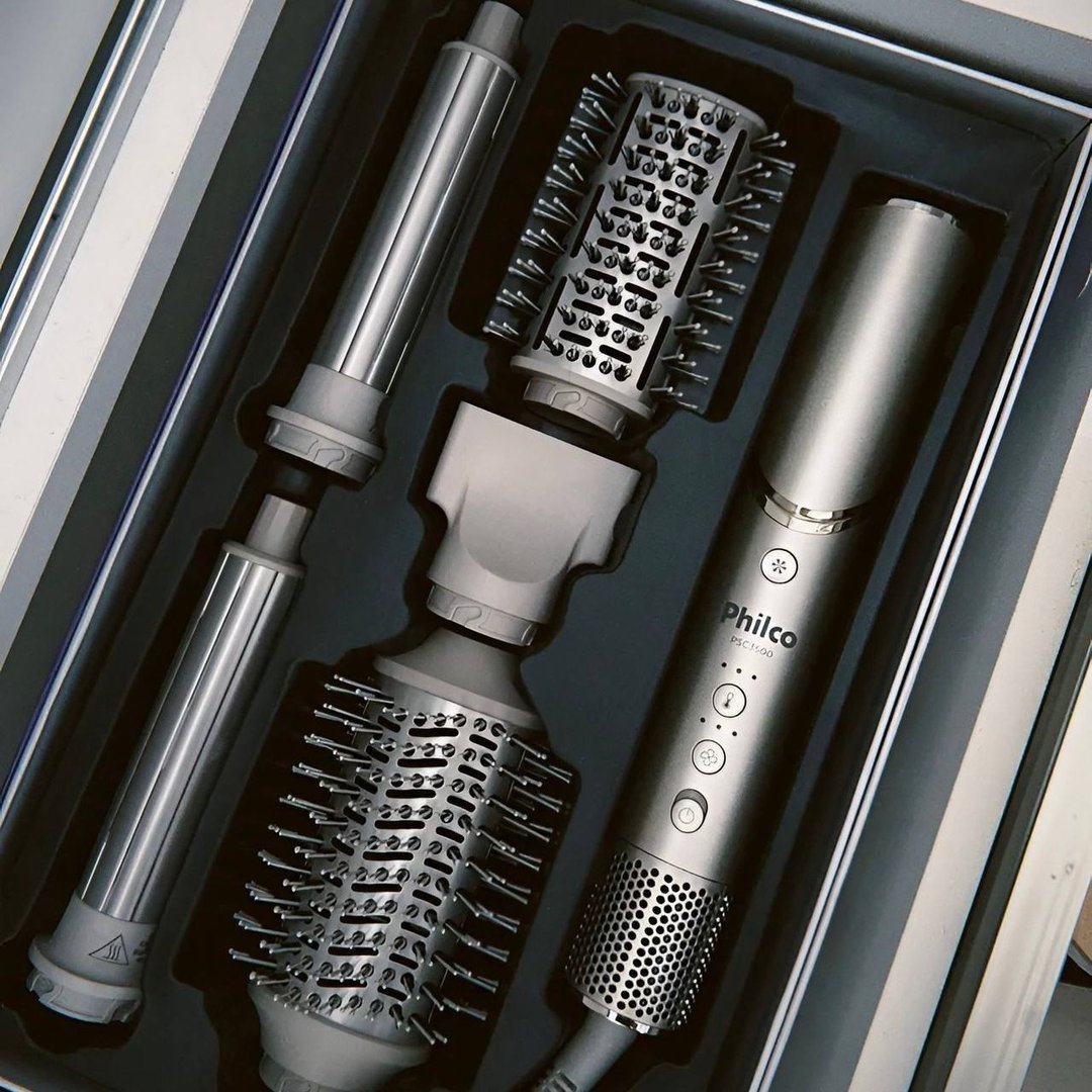 Secador De Cabelos Philco psc3500 4 Em 1 dobrável motor bldc Prateado Bege 127v