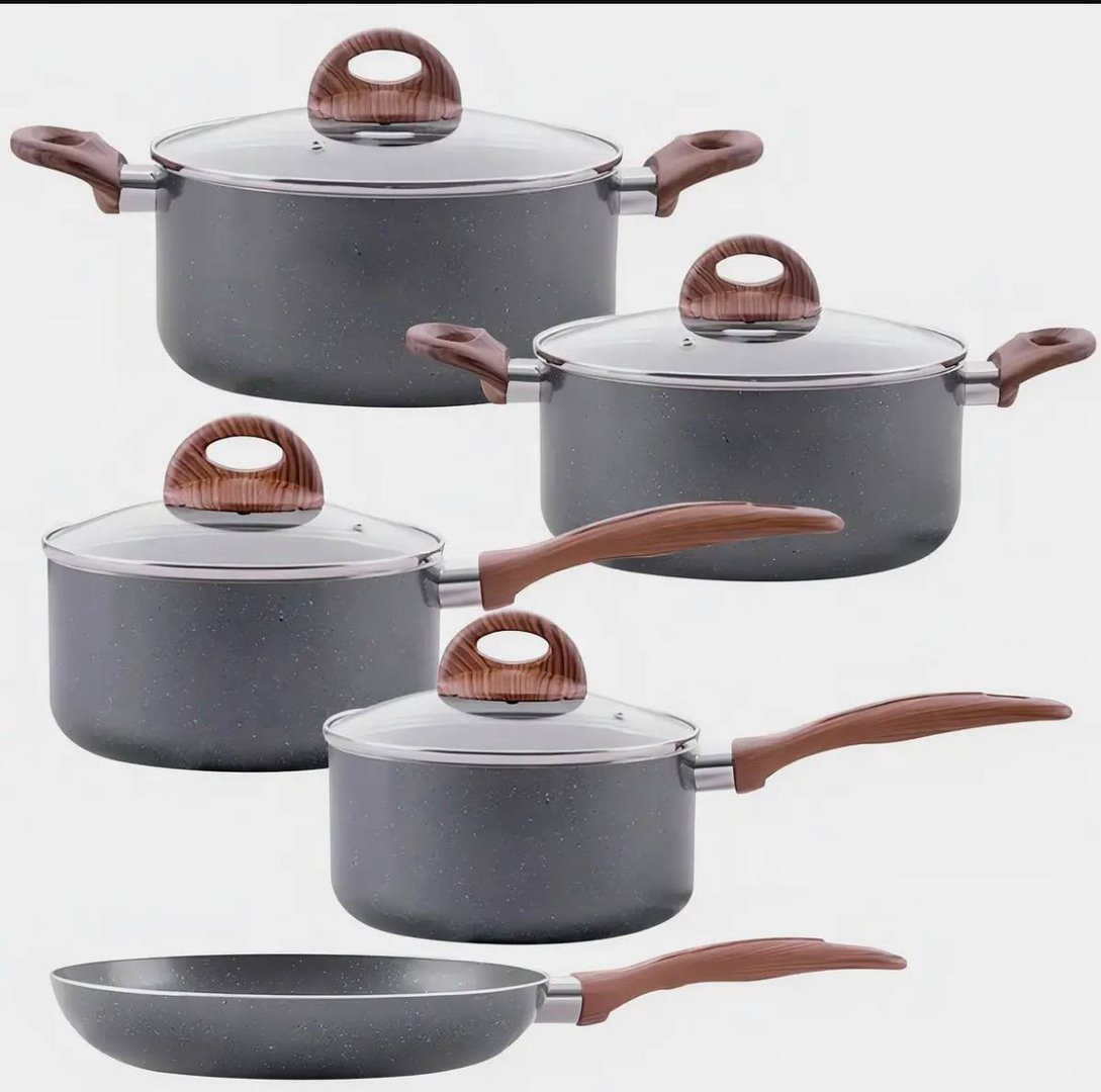 Jogo De Panelas Brinox Antiaderente Ceramic Indução 5 Peças Preto
