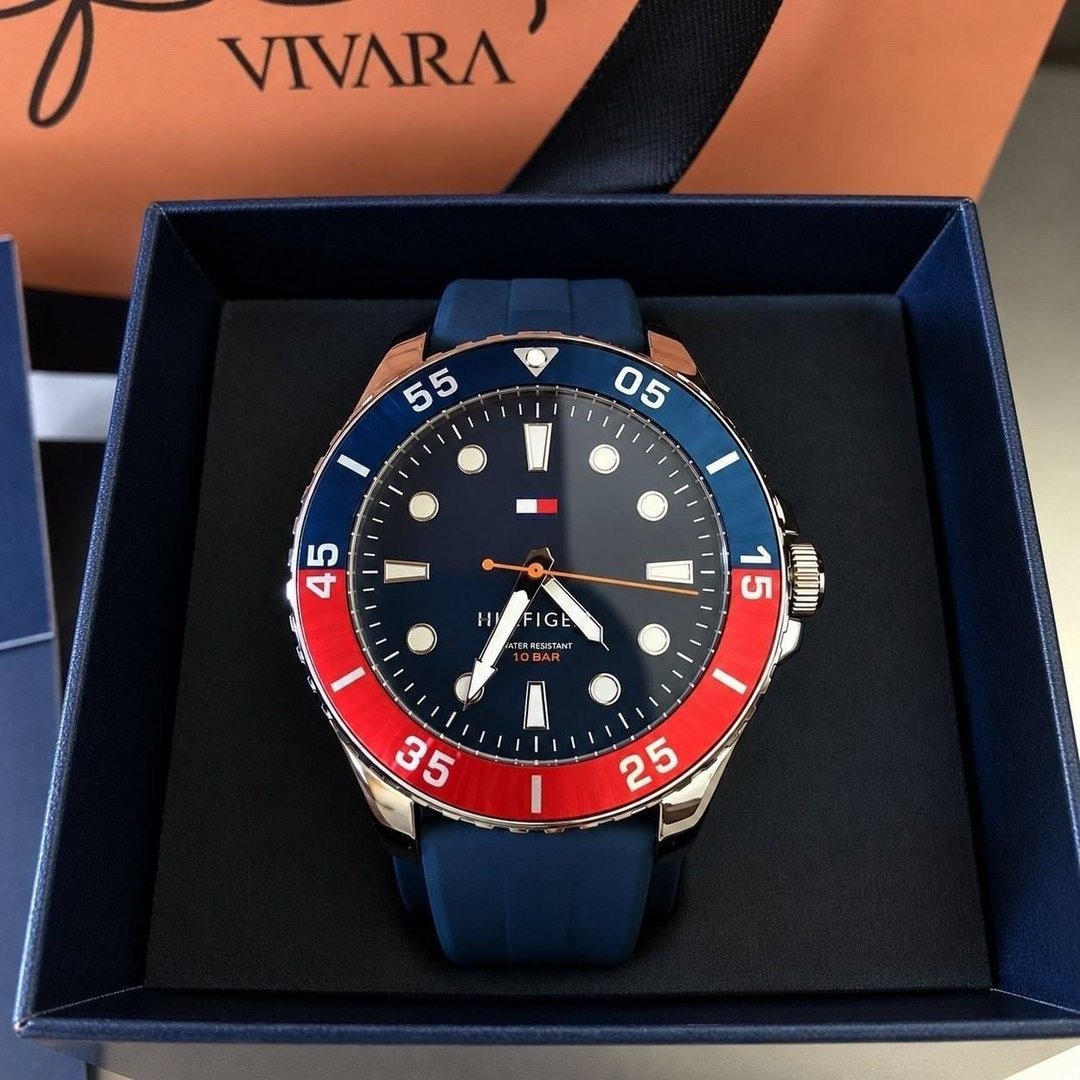 Relógio Tommy Hilfiger Masculino Borracha Azul 1792200