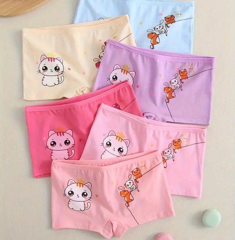 Kit 10 Calcinhas Boxer Algodão Infantil Menina Shortinho