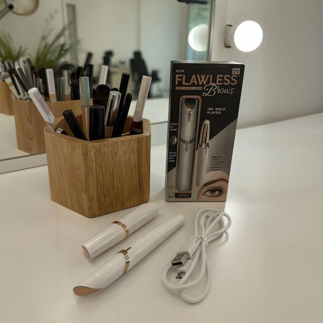 Caneta Depiladora Automática Feminina Sobrancelha Branco Finishing Touch Flawless Brows