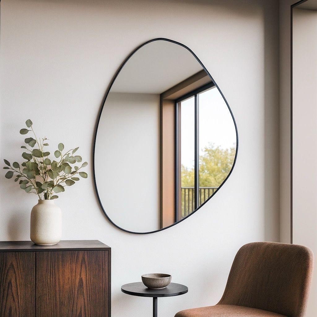 Espelho Orgánico De Parede Orgánico Do 60cm X 40cm Preto