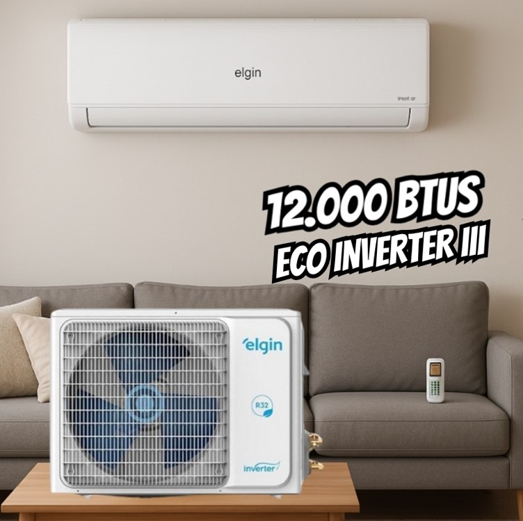 Ar Condicionado Inverter Elgin High Wall Eco Iii Wifi 12.000 Btus Frio 220v
