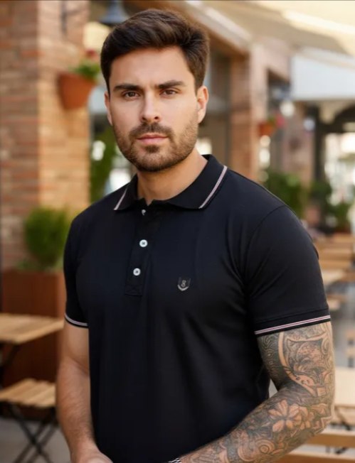 Camisa Polo Masculina Slim Camiseta Básica Algodão Premium