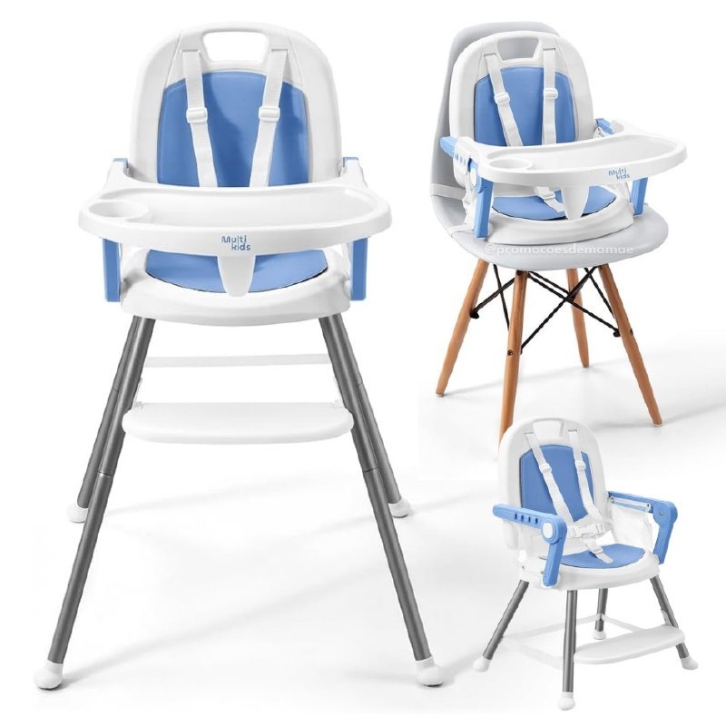 Cadeira de Alimentação Portátil Berry 3 em 1 Azul Multikids