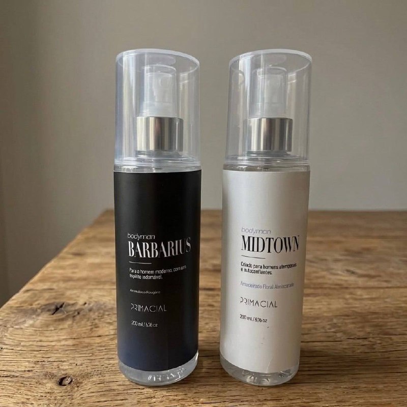 Kit Body Splash Masculino Barbarius E Midtown 200ml - Primacial Perfume Fresco Amadeirado