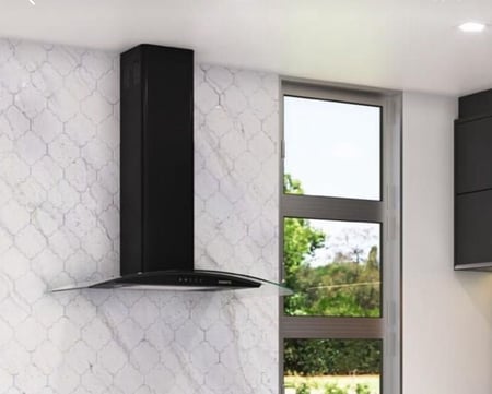 Coifa De Parede Clean 90cm Vidro Curvo Fogatti Black 110v