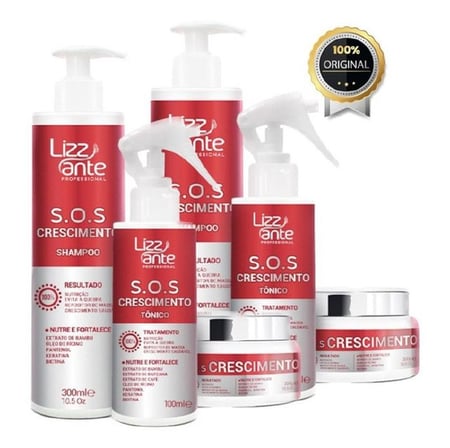 2 Kit Sos Crescimento Rapido Combate Queda Calvície Falha
