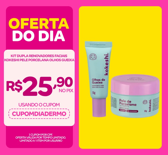 Kit Dupla Renovadores Faciais Kokeshi Pele Porcelana Olhos Gueixa