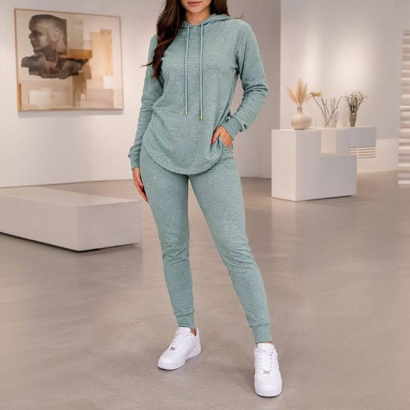 Conjunto De Frio Feminino Roupa De Inverno Blusa E Calça