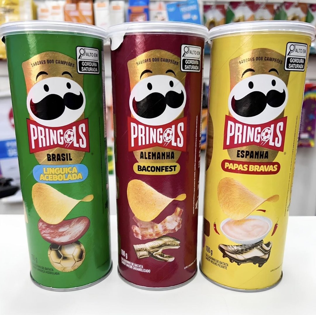 Salgadinho Batata Frita Pringles Tripack Especial Festa do Futebol