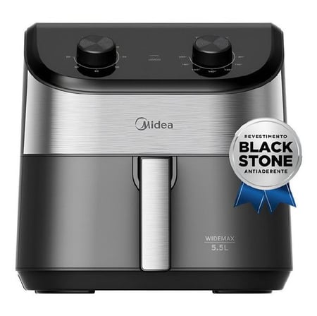 Fritadeira Air Fryer 5,5l Widemax Com Interior De Alumínio 1900w Midea