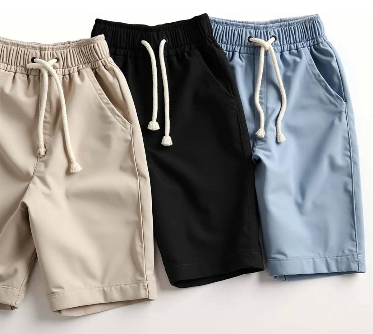 Kit 3 Shorts Linho Bermuda Masculina Estilo Urbano Cadarço