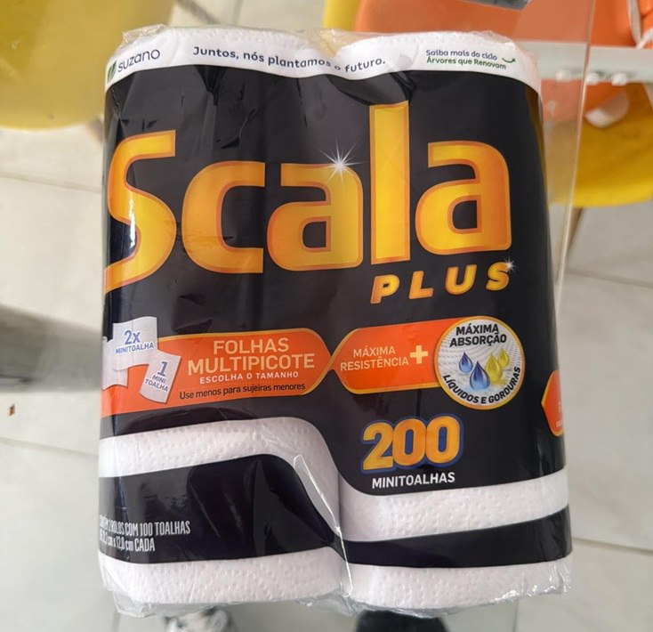 Papel Toalha Scala Plus Multipicote 200 Toalhas (2 Rolos de 100 Toalhas Cada)