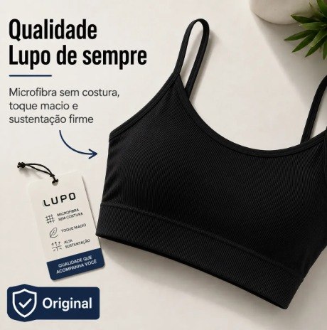 Top Lupo Loba Fitness Confortável Ótima Sustentação Academia
