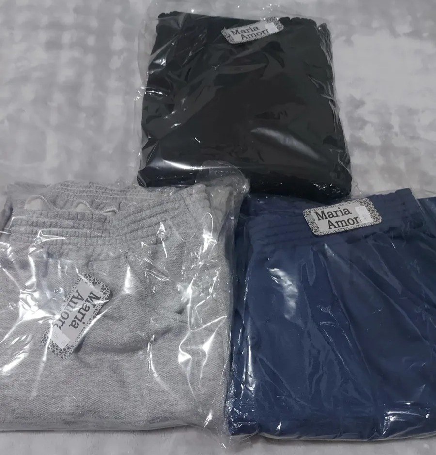 Kit 3 Calças MIXMAIS Moletom Peluciada Plus Size Feminina - TAm. G1/G2/G3/G3