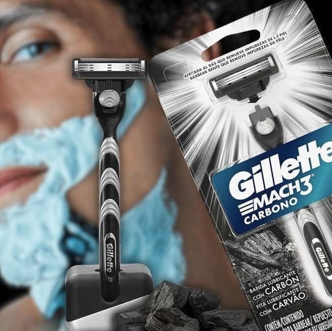 Gillette Mach3 Carbono Aparelho de Barbear com Carvão Ativado 1 Unidade