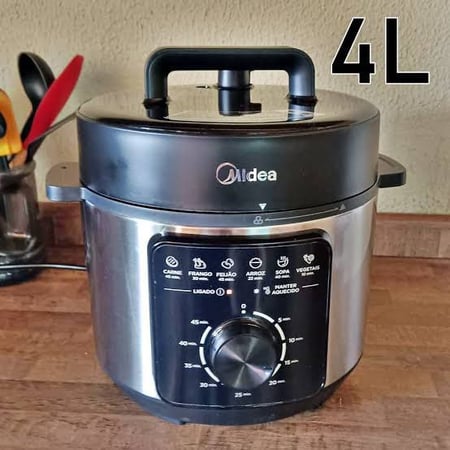 Panela De Pressão Mecânica Preta E Inox 4l Midea
