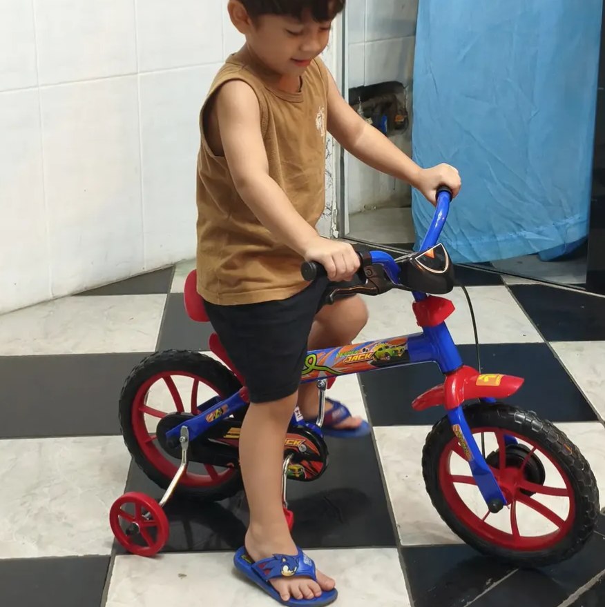 Bicicleta Infantil Verden Jack Aro 12 Com Rodinhas Laterais Azul Vermelho