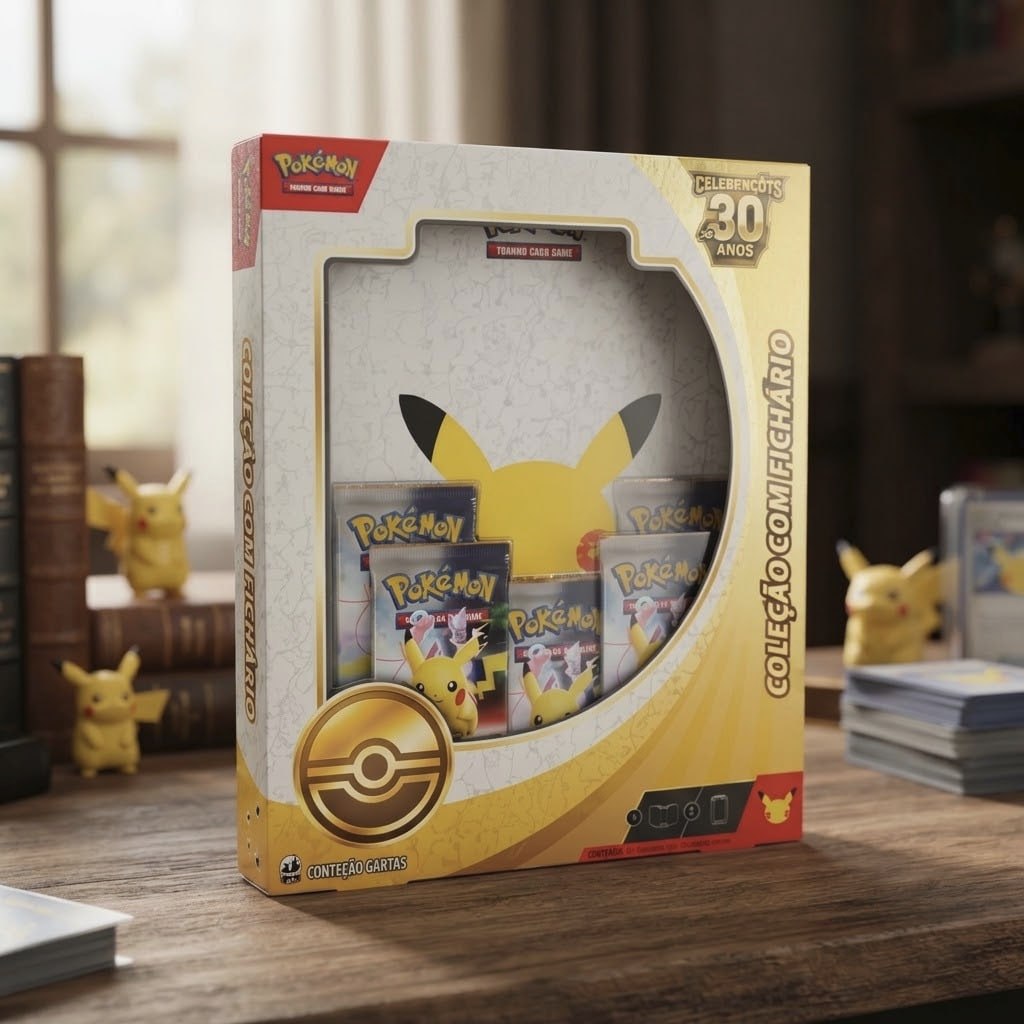Pokémon Celebração de 30 anos – Box Coleção com Fichário