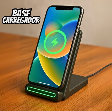 Basike Carregador Sem Fio, 15W Estação de Carregamento Rápido, Compatível iPhone16,15,14,1...
