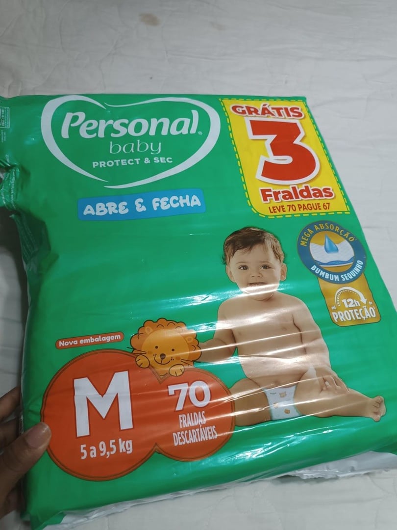 🤓Personal Fralda Protect E Sec M Hiper, 70 Unidades