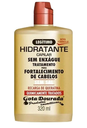 Creme de pentear 320ml quimicamente tratados,gotas dourada