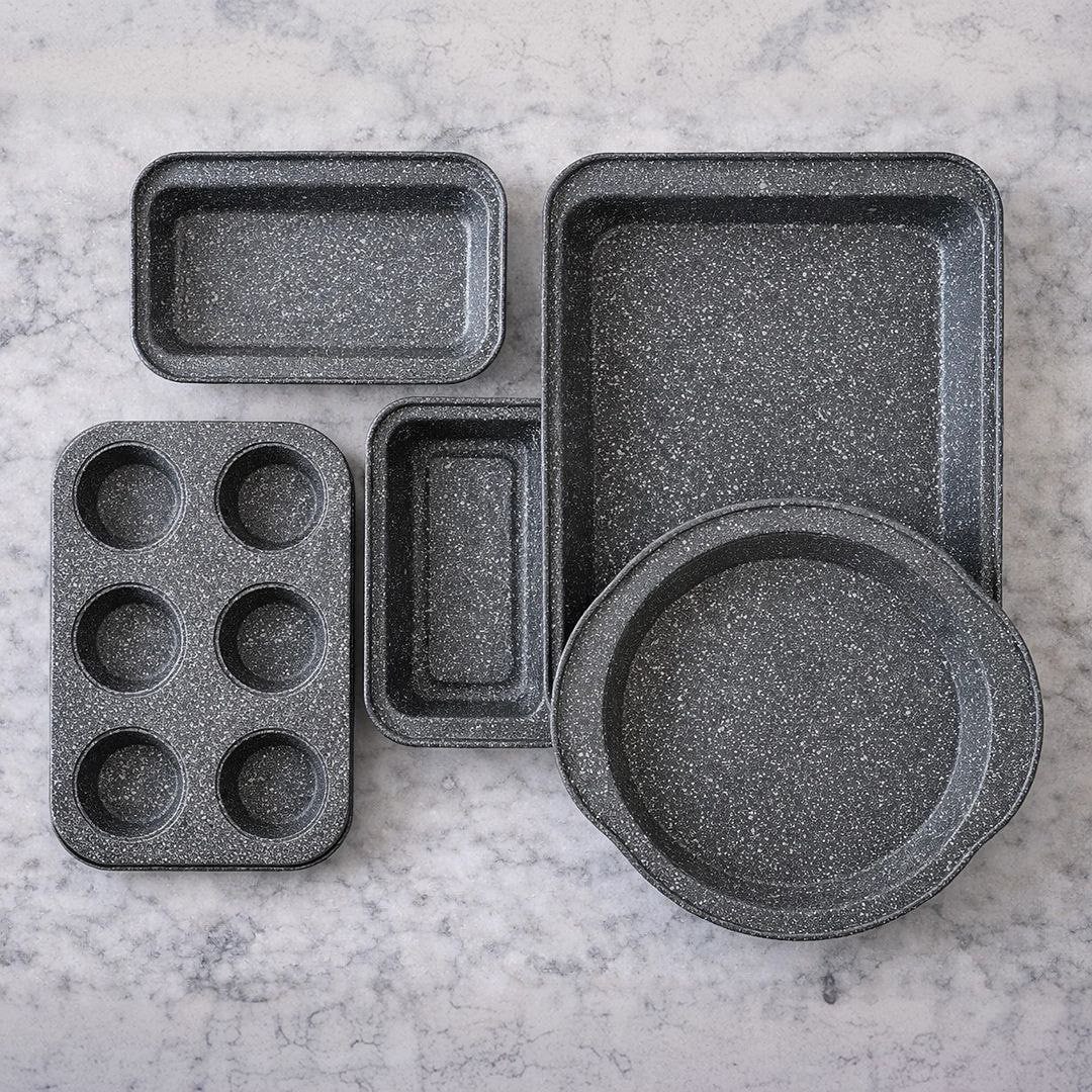 Jogo De Assadeiras 5 Pçs Oster Cup Cake Biscoto Antiaderente Azul