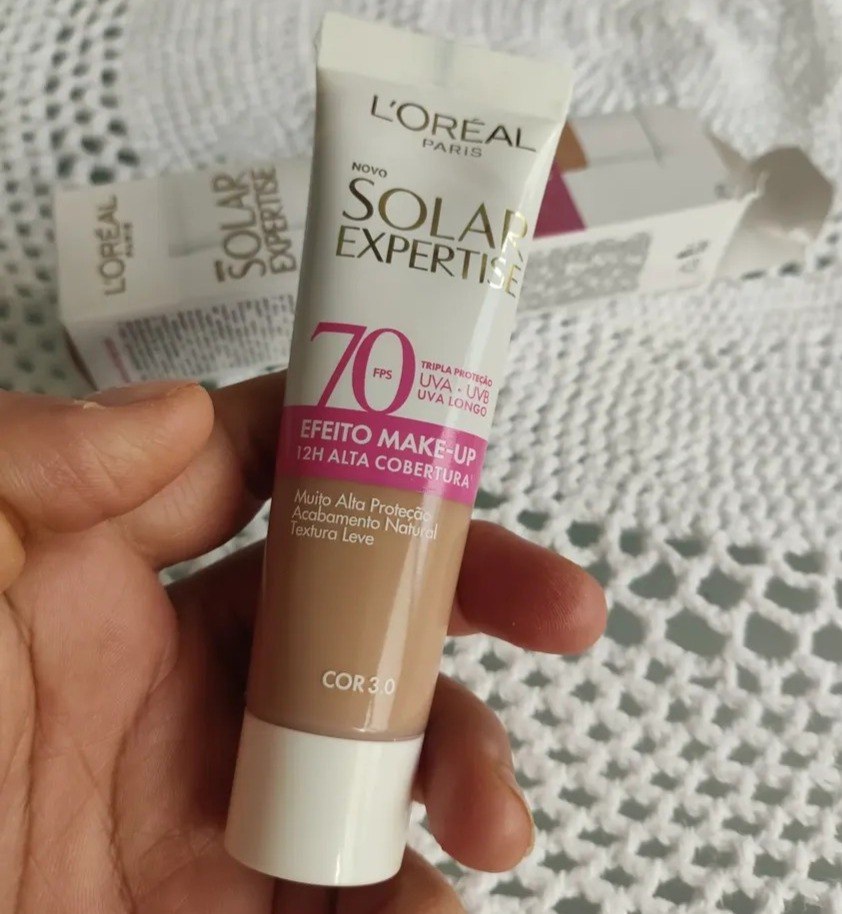 Protetor Solar Facial FPS 70 L'Oréal Paris Solar Expertise Efeito Make Up 30g Alta Cobertura - Cor 3.0
