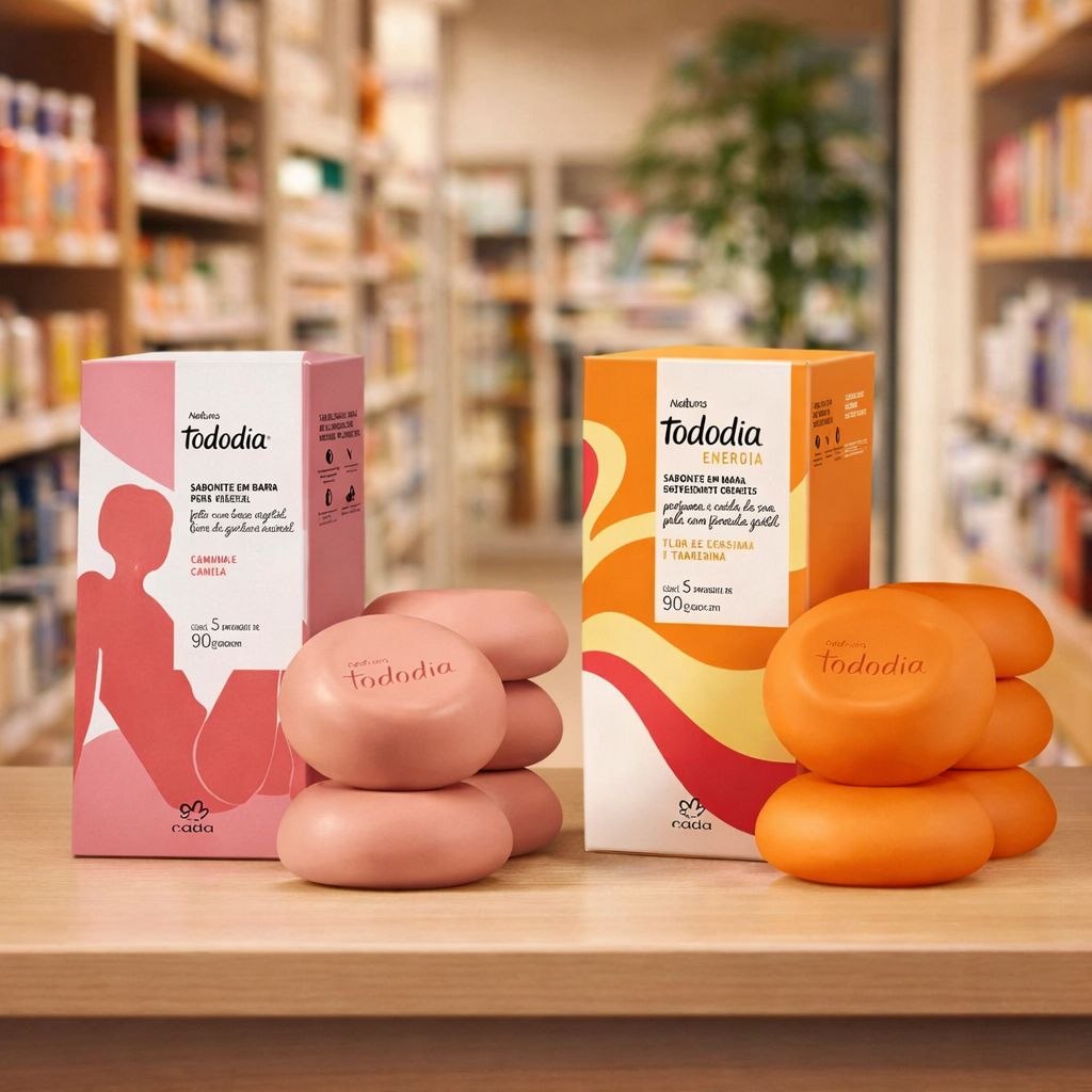 Kit Sabonete em Barra Tododia Flor de Gengibre e Tangerina e Tododia Tâmara e Canela (2...