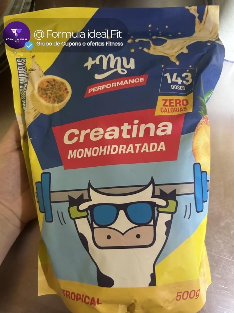 Creatina, Mais Mu, Sabor Tropical, 100% Pura, Mais Força e Desempenho – 500g