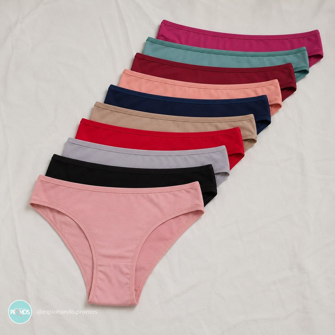 Kit 10 Calcinhas Algodão Tanga Lisa