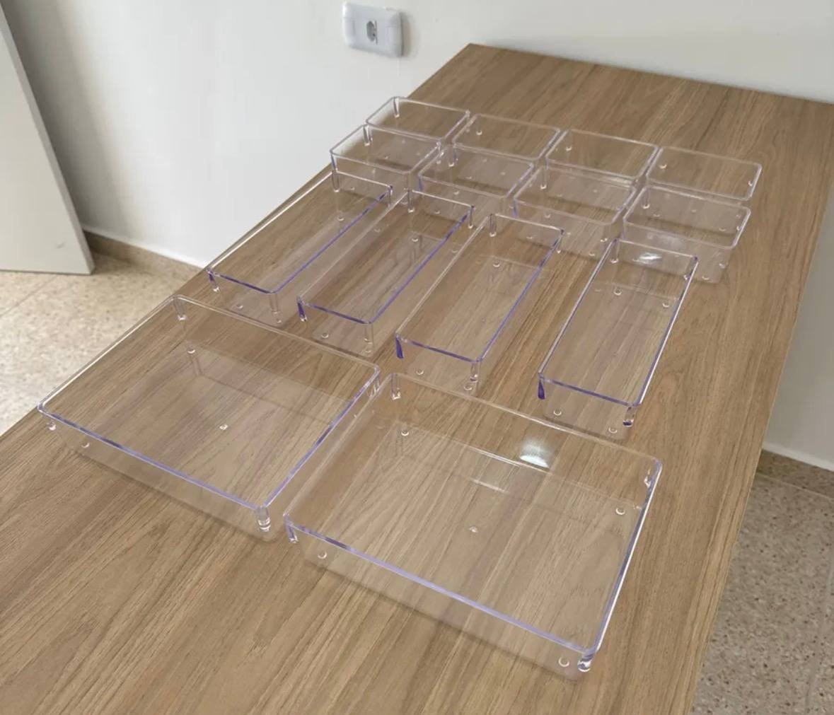 Kit Organizadores Com 14 Multiuso Gavetas Empilhavel
