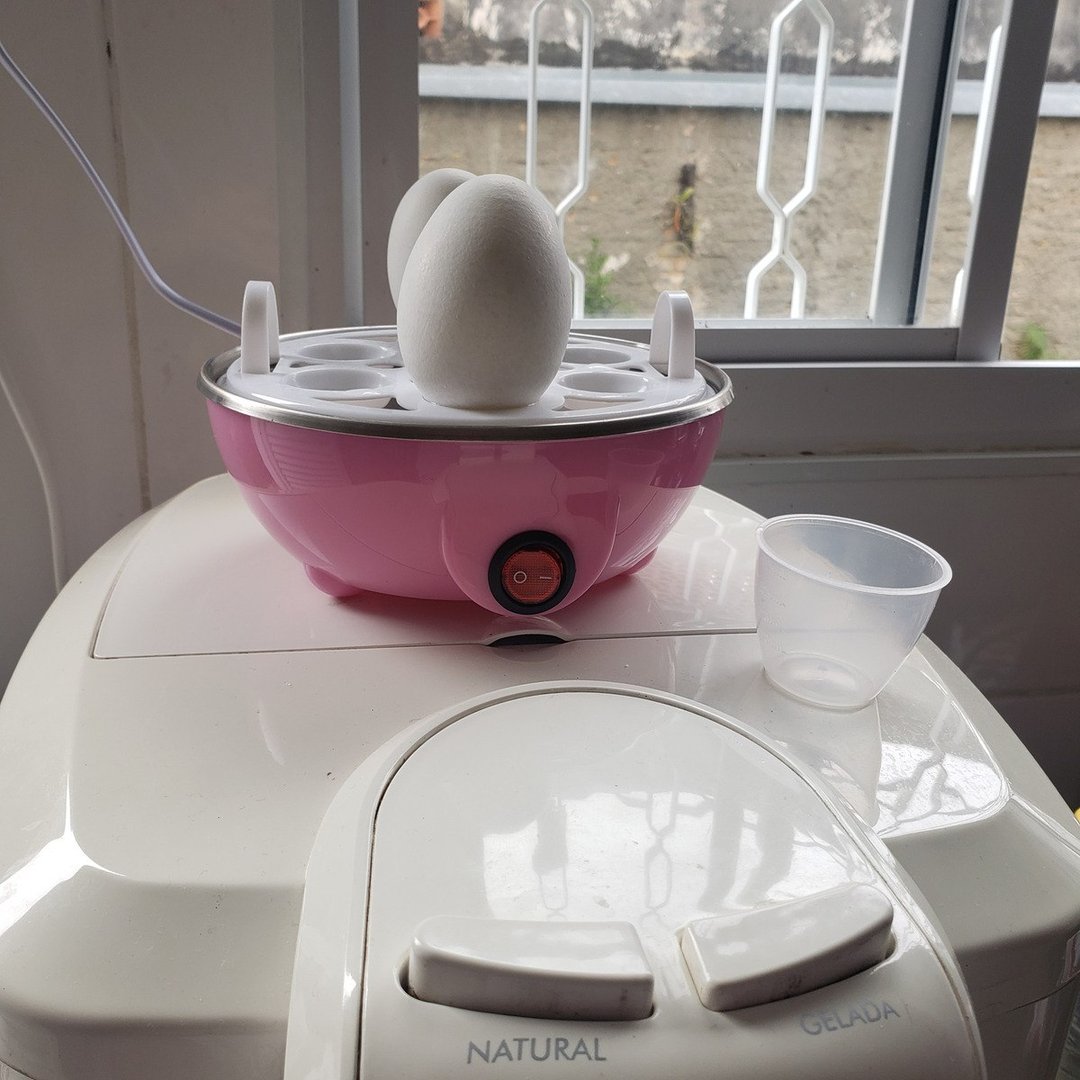 Cozedor de Ovos Elétrico 110V de Cozinha a Vapor (Rosa)