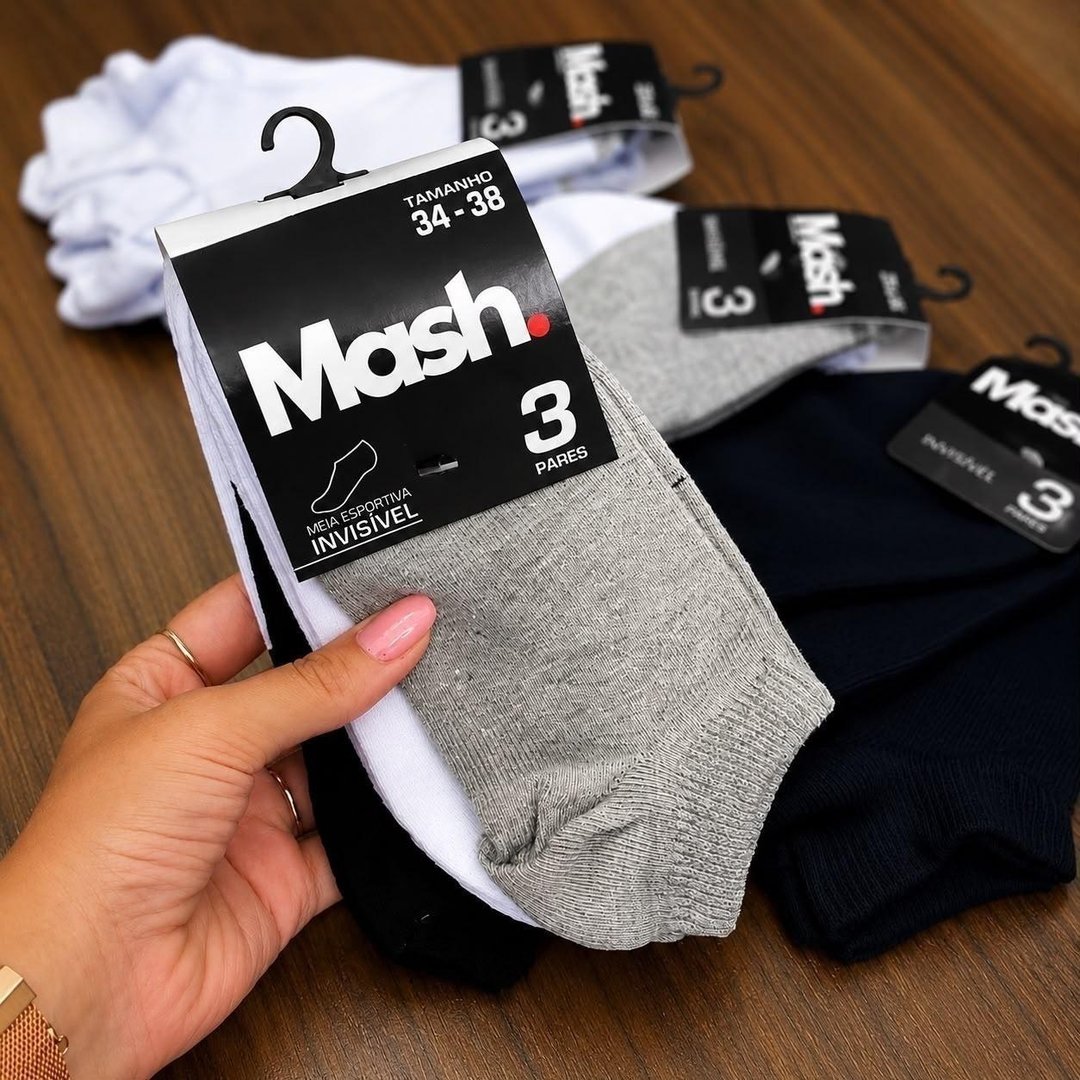 Kit 10 Pares Meias Mash Invisível Soquete Sapatilha Algodão