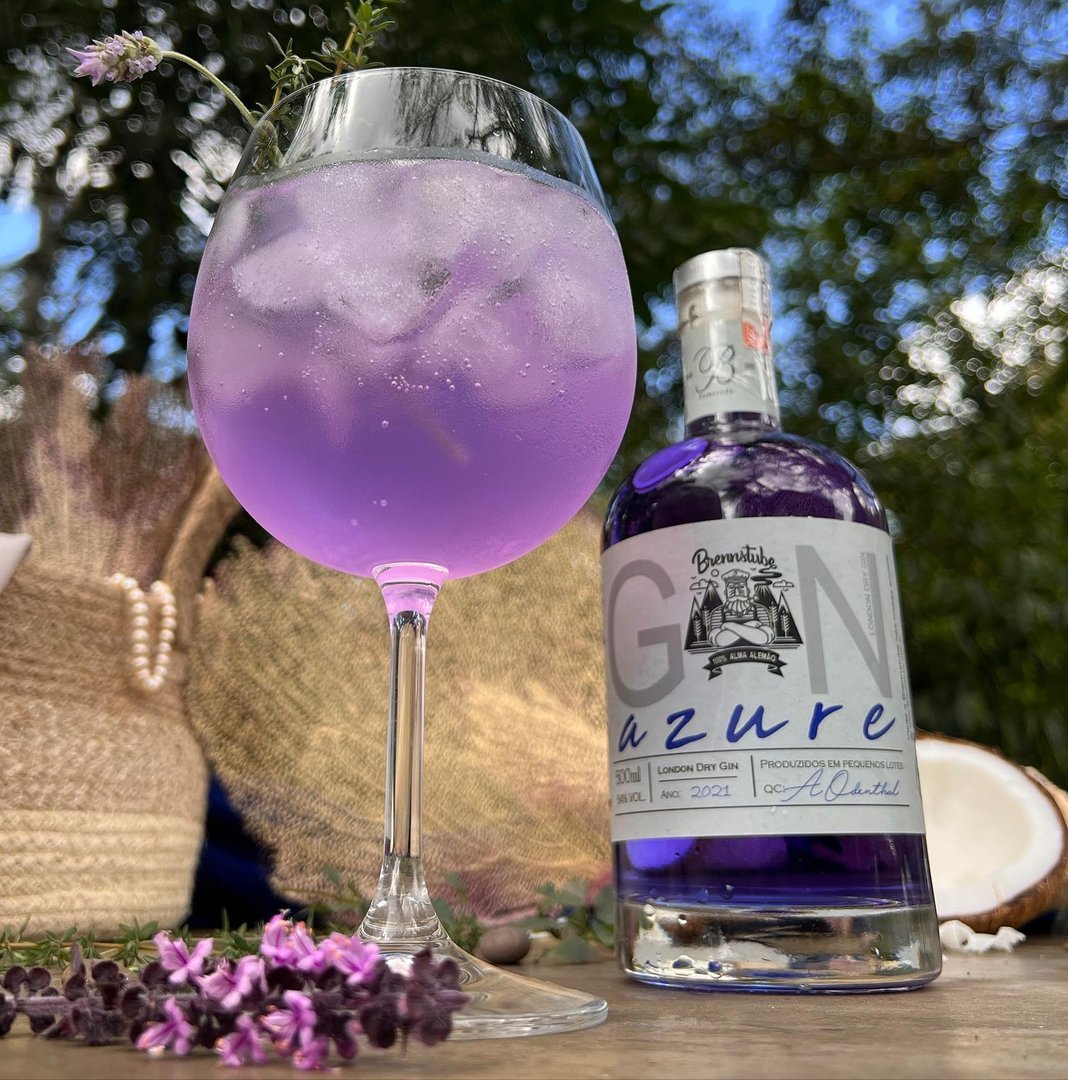 Azure London Dry Gin Artesanal Premiado Brennstube Pomerode