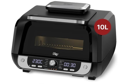 WAP Fritadeira Elétrica Barbecue Digital Antiaderente 12 em 1 com 10 Litros, 4 Níveis de T...